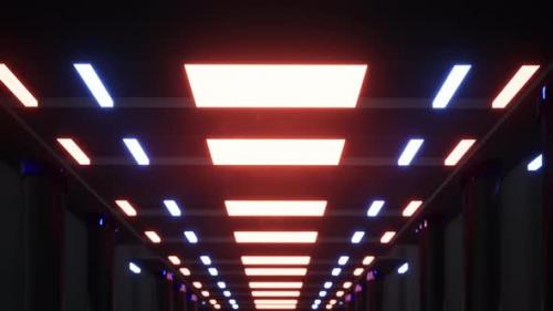 Videohive - Fly Inside A Futuristic Metal Corridor With Neon Colored Laser Lines 8 - 34134643 - 34134643