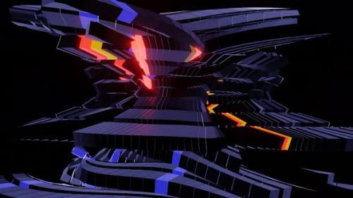 Videohive - VJ Loop Abstract Figure Flashing Neon 02 - 34136356 - 34136356