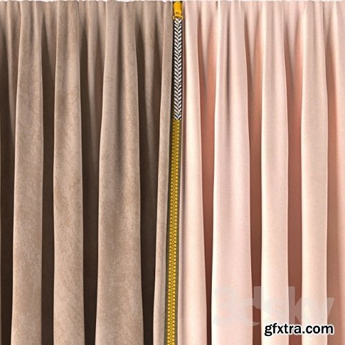 CURTAIN WITH COLOR ZIPPER