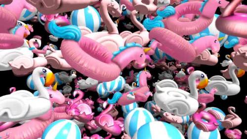 Videohive - Beach balls, rings and inflatables - 34112883 - 34112883