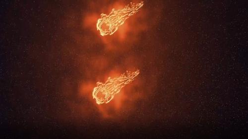 Videohive - Meteor falling from space animation - 34113389 - 34113389