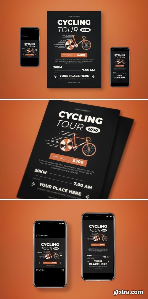 Cycling Tournament Flyer Set