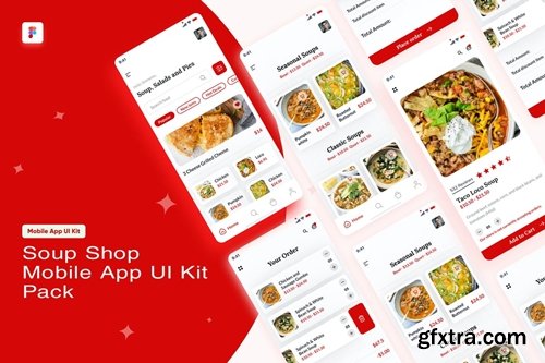 Soup Shop App Mobile App UI Kit Pack