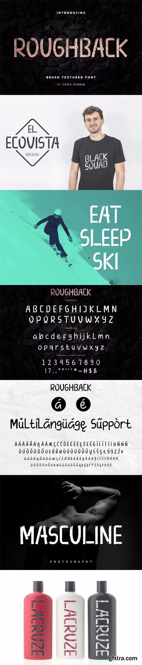 Roughback Script - Rough Brush Textured Typeface