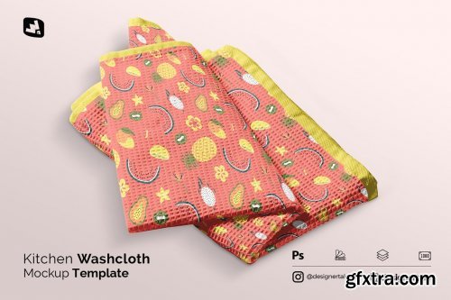 CreativeMarket - Kitchen Washcloth Mockup 5137747