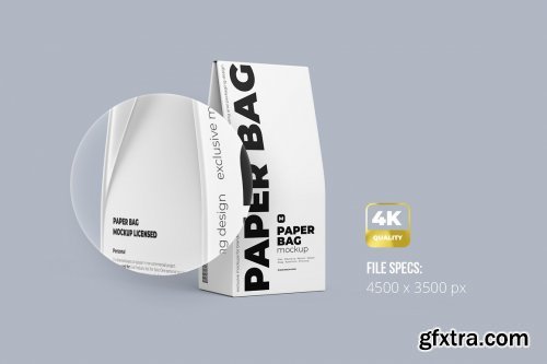 CreativeMarket - Paper Bag Mockup. Half Side view 5225199