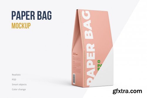 CreativeMarket - Paper Bag Mockup. Half Side view 5225199