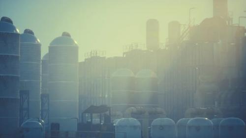 Videohive - Refinery Factory with Oil Storage Tanks - 34136589 - 34136589