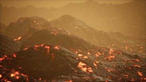 Videohive - Lava Fields and Hills at Active Volcano - 34136718 - 34136718