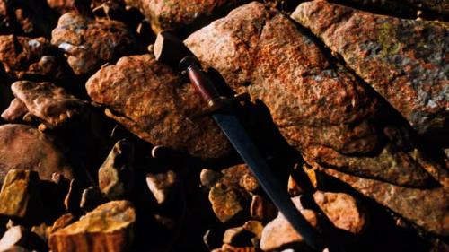 Videohive - Old Dagger on the Rock at Sunset - 34136734 - 34136734