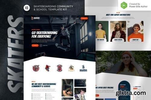 ThemeForest - Skaters v1.0.0 - Skateboarding Community & School Elementor Template Kit - 34213085