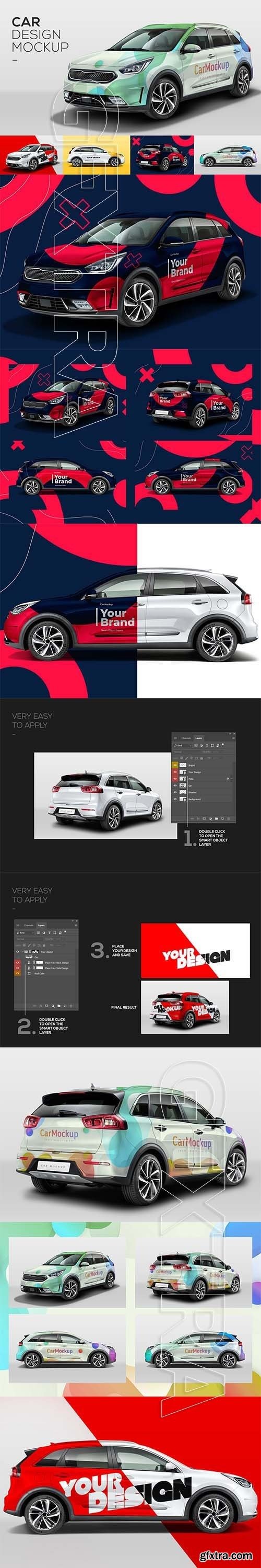 CreativeMarket - Car Mockup Customizable PSD 5467244