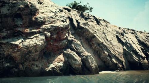 Videohive - Coastal View of a Sand Beach with Cliffs - 34136918 - 34136918