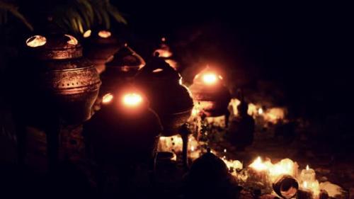 Videohive - Golden Altar with Candles at Night - 34136949 - 34136949