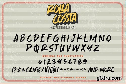 Rolla Cossta - Handwritten Brush Font