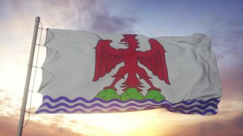 Videohive - Nice County Flag France Waving in the Wind Sky and Sun Background - 34156806 - 34156806