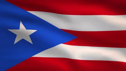 Videohive - Puerto Rico Windy Flag Background 4K - 34121145 - 34121145