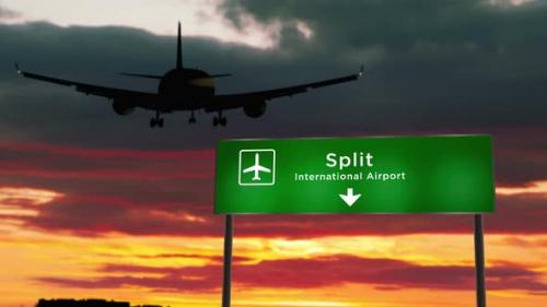 Videohive - Plane landing in Split Croatia airport - 34130562 - 34130562