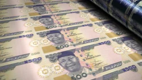 Videohive - Nigerian Naira money banknotes printing seamless loop - 34130699 - 34130699