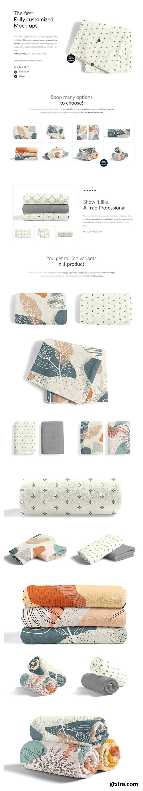 CreativeMarket - Bathroom Towels Set Mock-ups 6045697