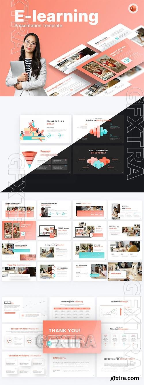 E-Learning Education PowerPoint Template NTU64S9