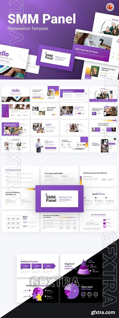 SMM Panel Business Marketing PowerPoint Template RGPNMYG