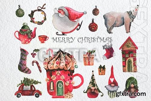 Merry Christmas Watercolor Set 9R6MPF5