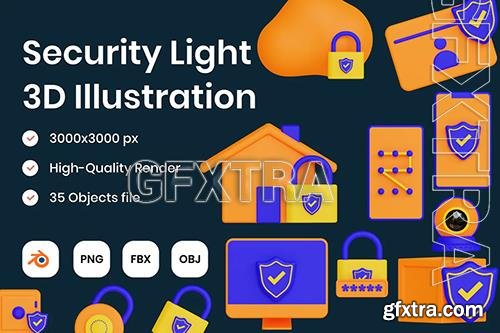 Security Light 3D Illustration C5MKHP5