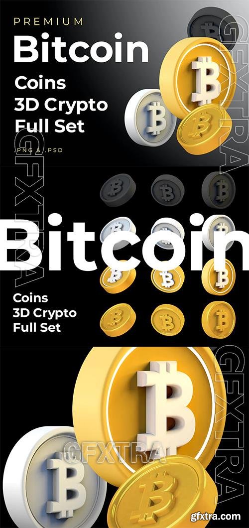 Bitcoin 3d Premium Crypto DeFi Coins Set 4SGAJGF