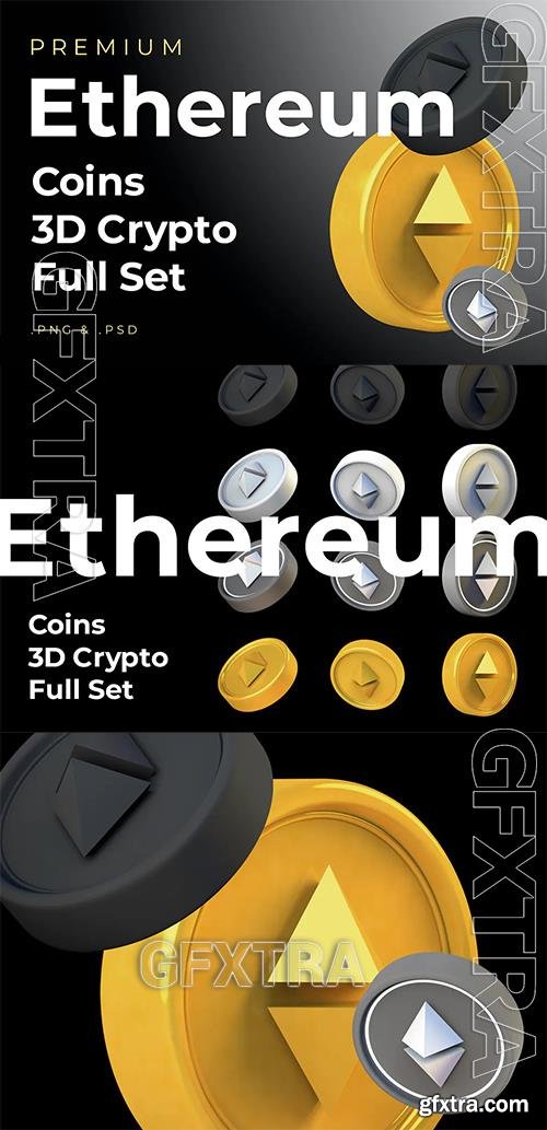 Ethereum 3d Premium Crypto DeFi Coins Set LXXLETF