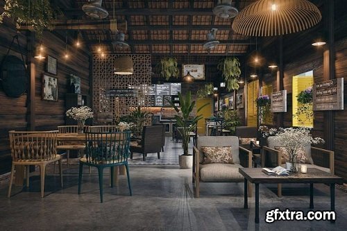 Coffee teria Interior Scene