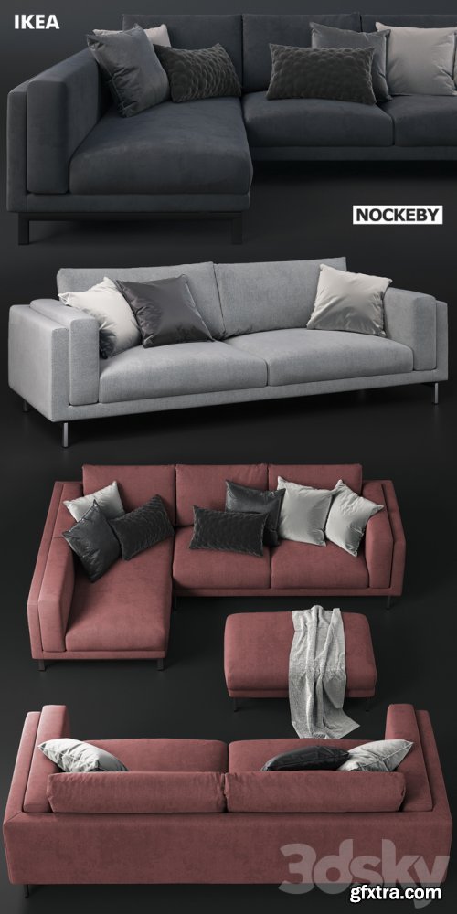 Sofas and ottoman IKEA NOCKEBY