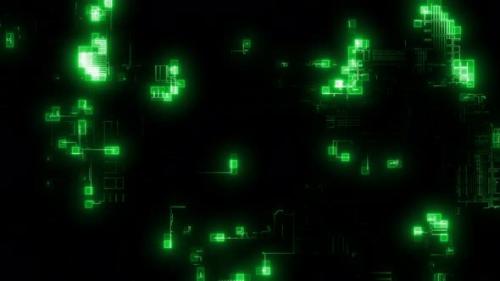 Videohive - Pixel Network Loop Green - 34194502 - 34194502