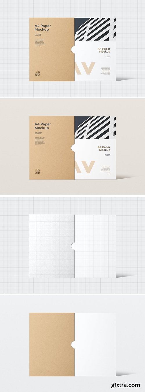 A4 Paper With Slipcase Mockup