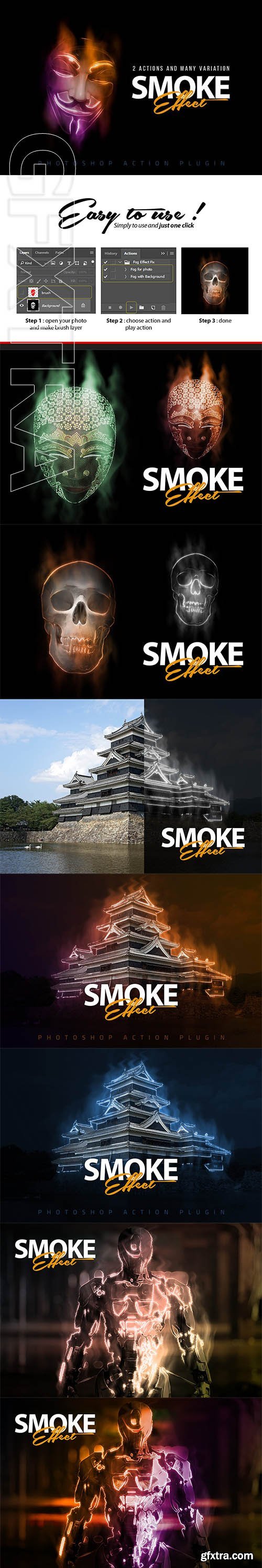 CreativeMarket - Smoke Effect Photoshop Action 2897739