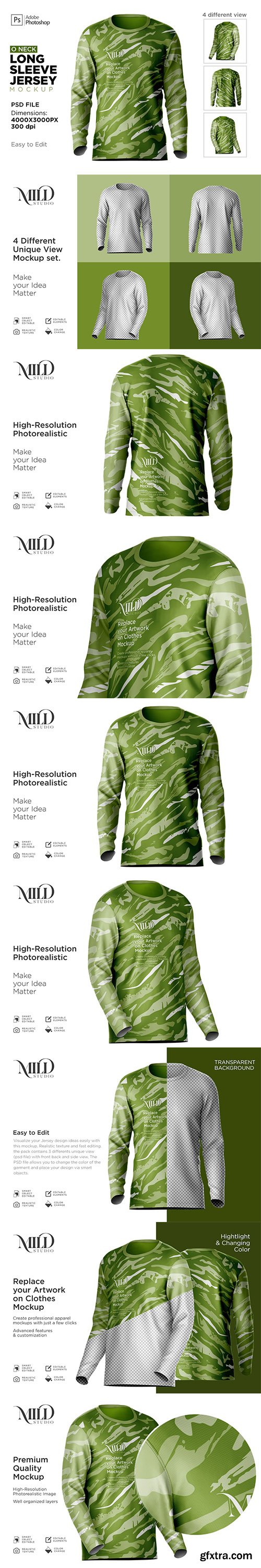 CreativeMarket - Long Sleeve Jersey Set Mockup 6509399