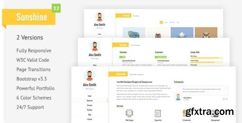 ThemeForest - Sunshine v2.2 - Personal Portfolio Template - 19503929