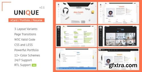 ThemeForest - Unique v2.1 - Personal Template - 19650357