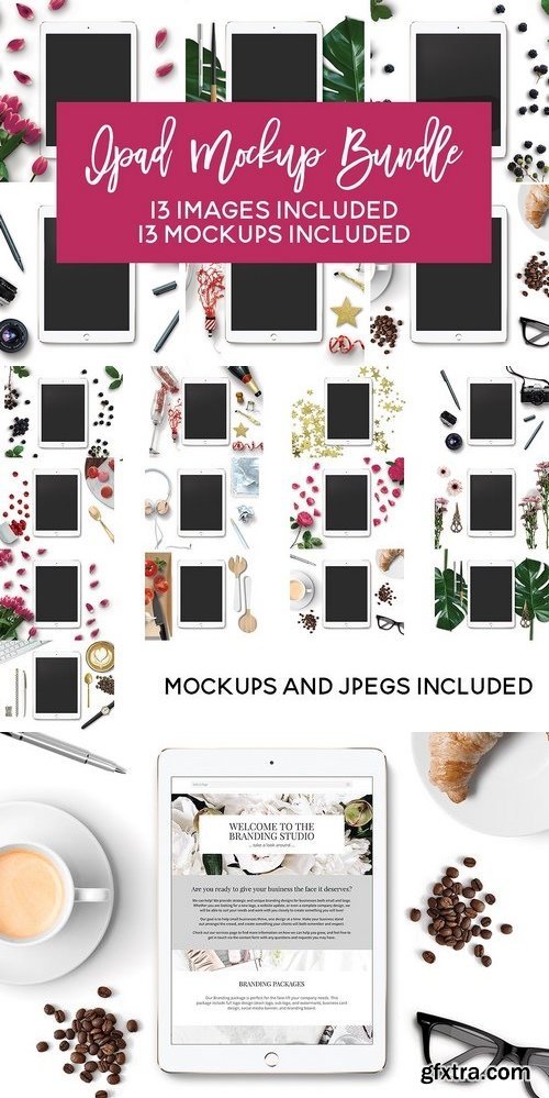 CM - IPAD MOCKUP BUNDLE - 13 MOCKUPS!! 1877134