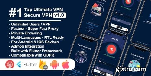 CodeCanyon - Secure VPN Ultimate v1.0 - Flutter Project | Android | IOS | Admin Panel - 31301426