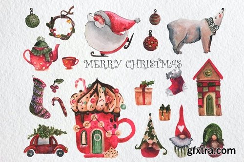 Merry Christmas Watercolor Set