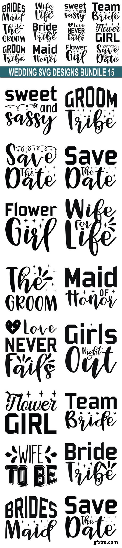 15 Wedding Vector Quotes Designs Bundle