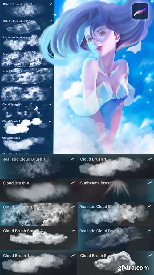 Cloud Brushes Set for Procreate