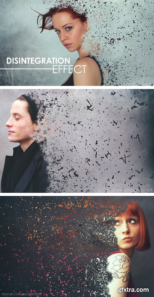 Awesome Disintegration Power Effect PSD Template + Brushes + Tutorial