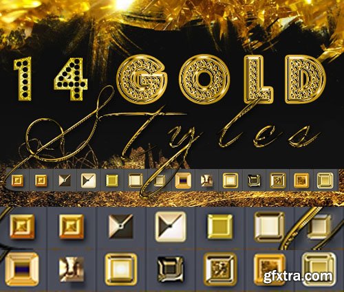 14 Gold Photoshop Styles