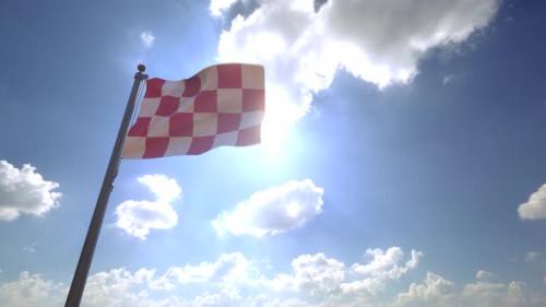 Videohive - North Brabant Flag (Netherlands) on a Flagpole V4 - 4K - 34235300 - 34235300