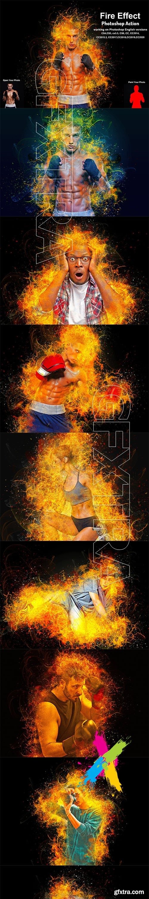 CreativeMarket - Fire Effect Photoshop Action 5735159