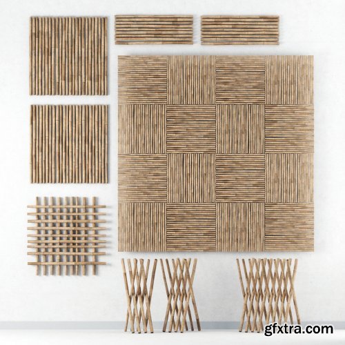 Decor of bamboo collection 3D model