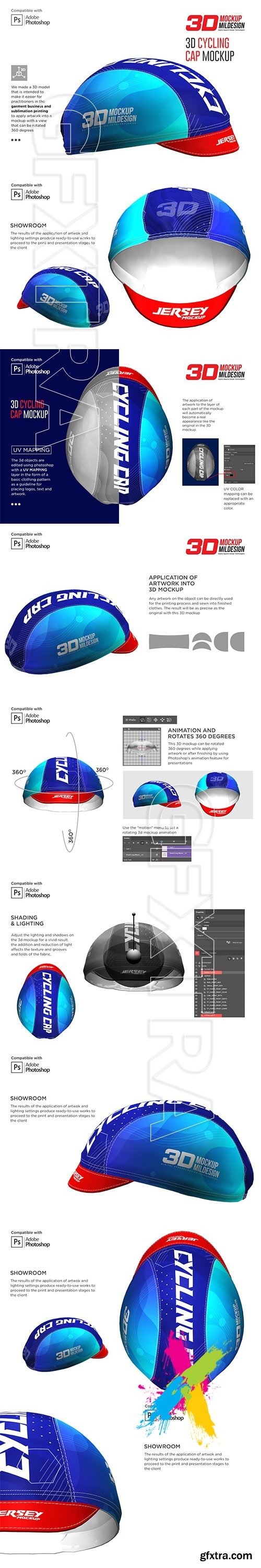 CreativeMarket - 3D Cycling Cap Mockup 5558129