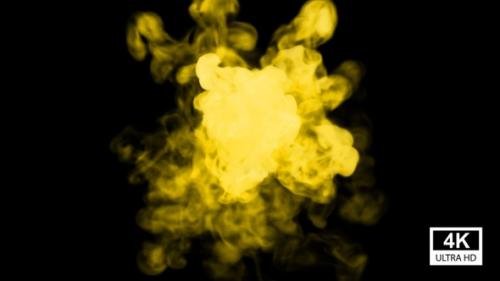 Videohive - Yellow Smoke Rotation 4K - 34210381 - 34210381